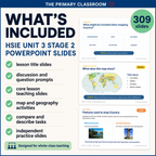 Sample teaching slide from the Stage 2 HSIE Unit 3 What are places like PowerPoint