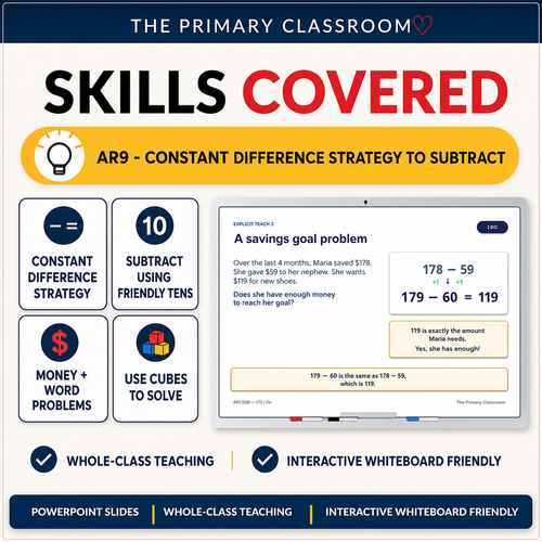 AR9 Constant Difference Strategy to Subtract PowerPoint Slides | Stage 2 Maths