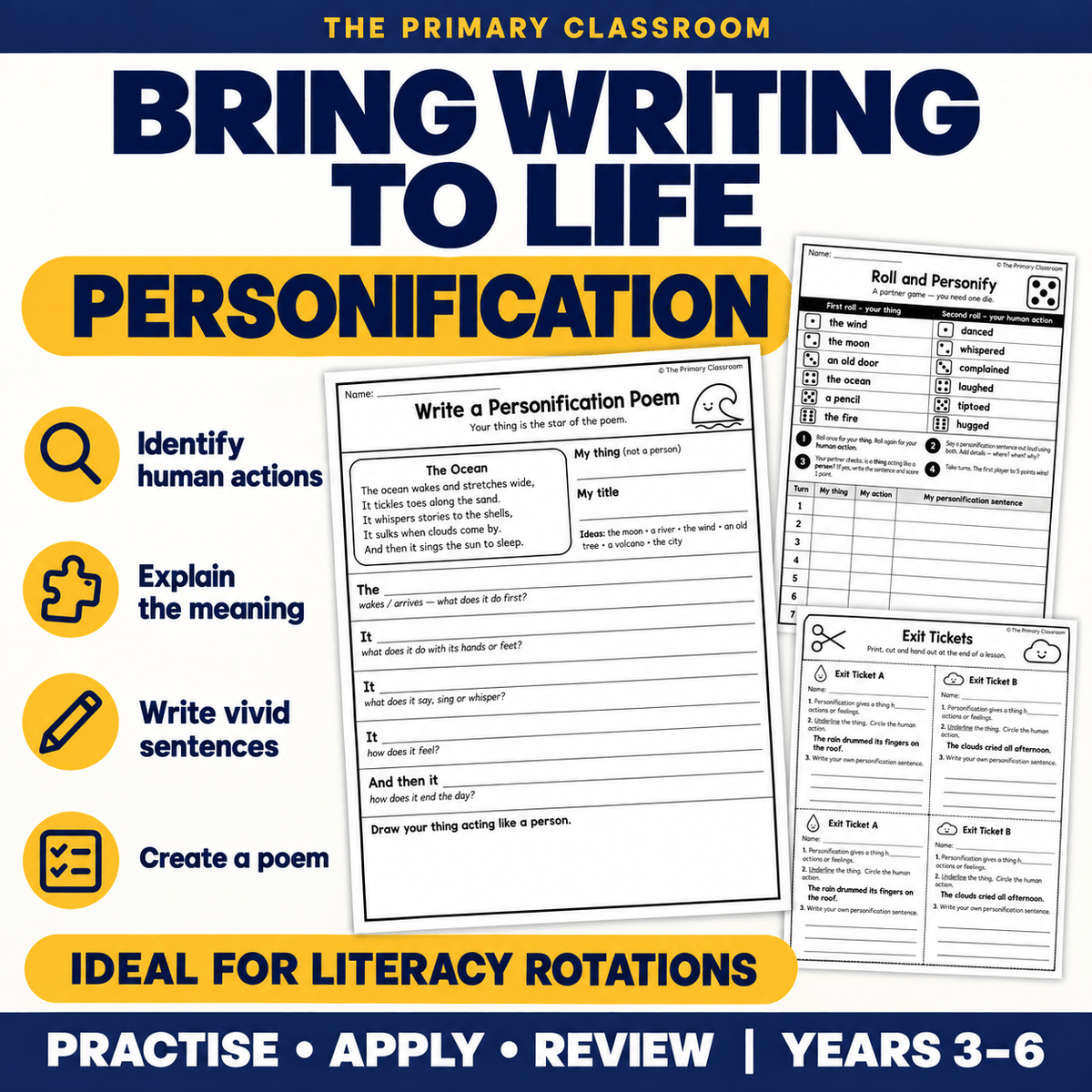 Personification Figurative Language Worksheets - The Primary Classroom