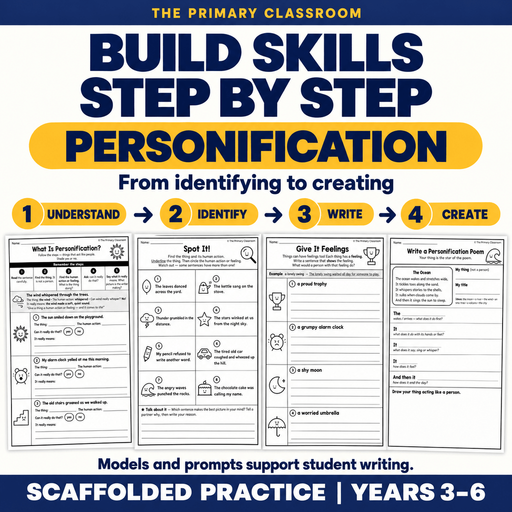 Personification Figurative Language Worksheets - The Primary Classroom