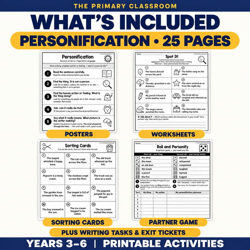 Personification Figurative Language Worksheets - The Primary Classroom