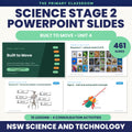 Branded cover for Stage 2 Science Unit 4, Built to Move, PowerPoint lesson slides for Years 3 and 4